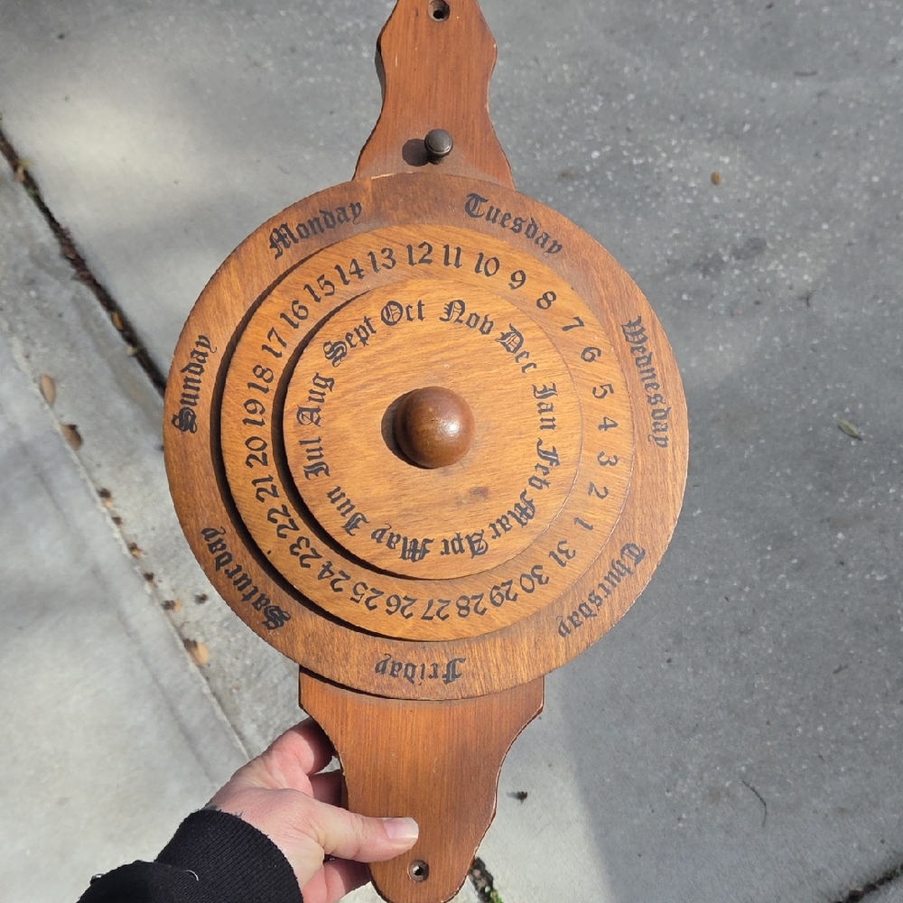 Rustic Brown Wooden Perpetual Calendar